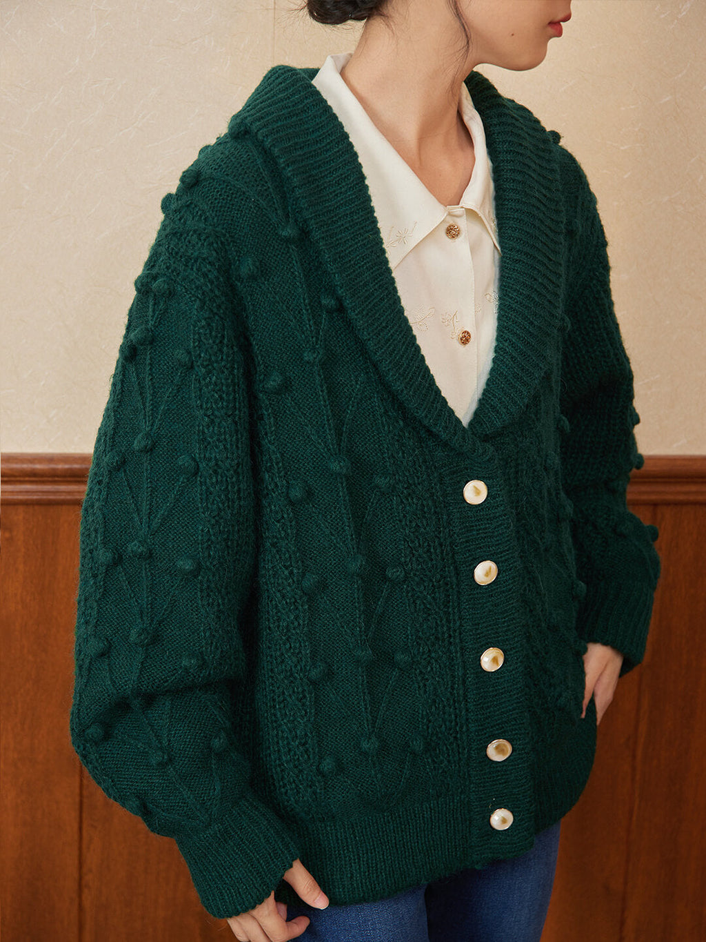 Green Knitted Cardigan
