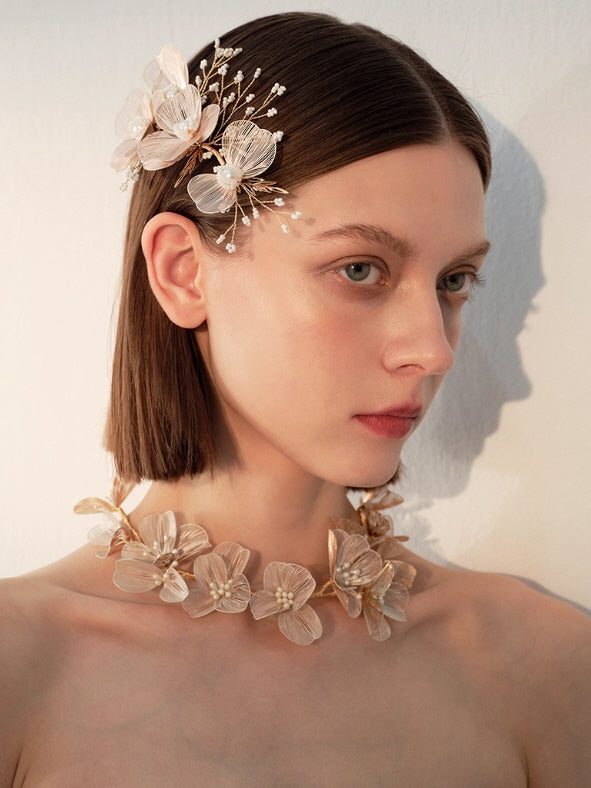 Golden Blossom Petal Necklace