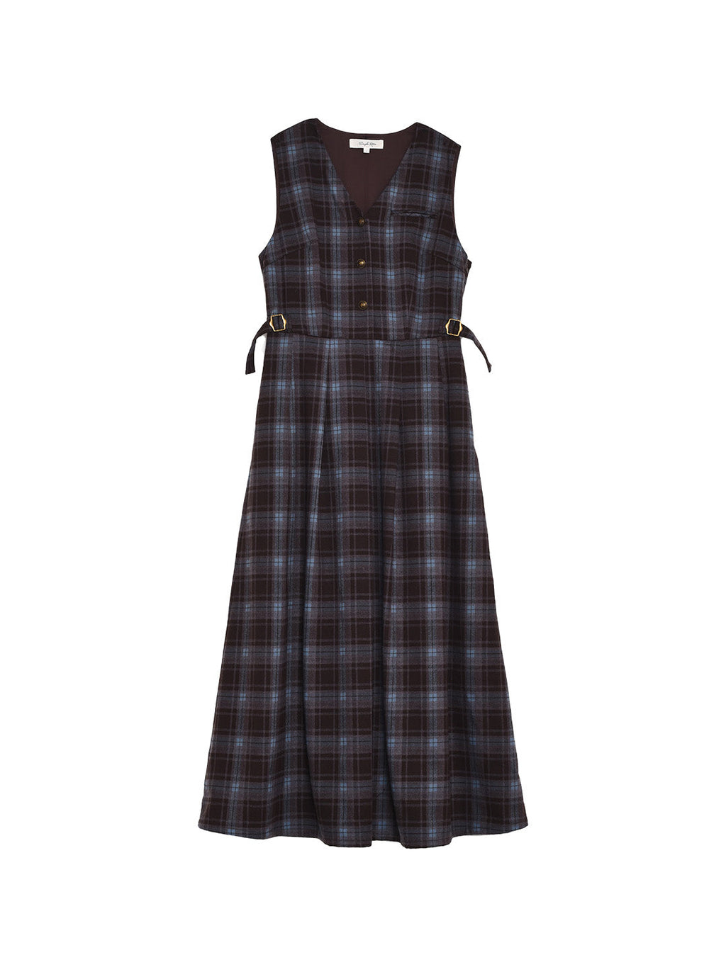 V-Neck Plaid Dress