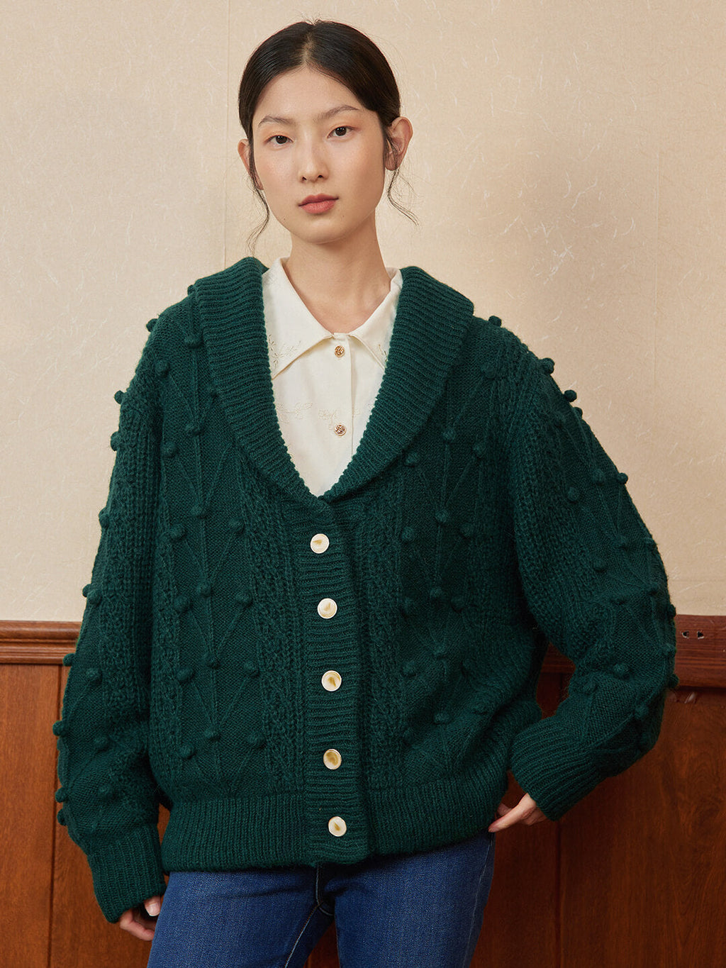 Green Knitted Cardigan