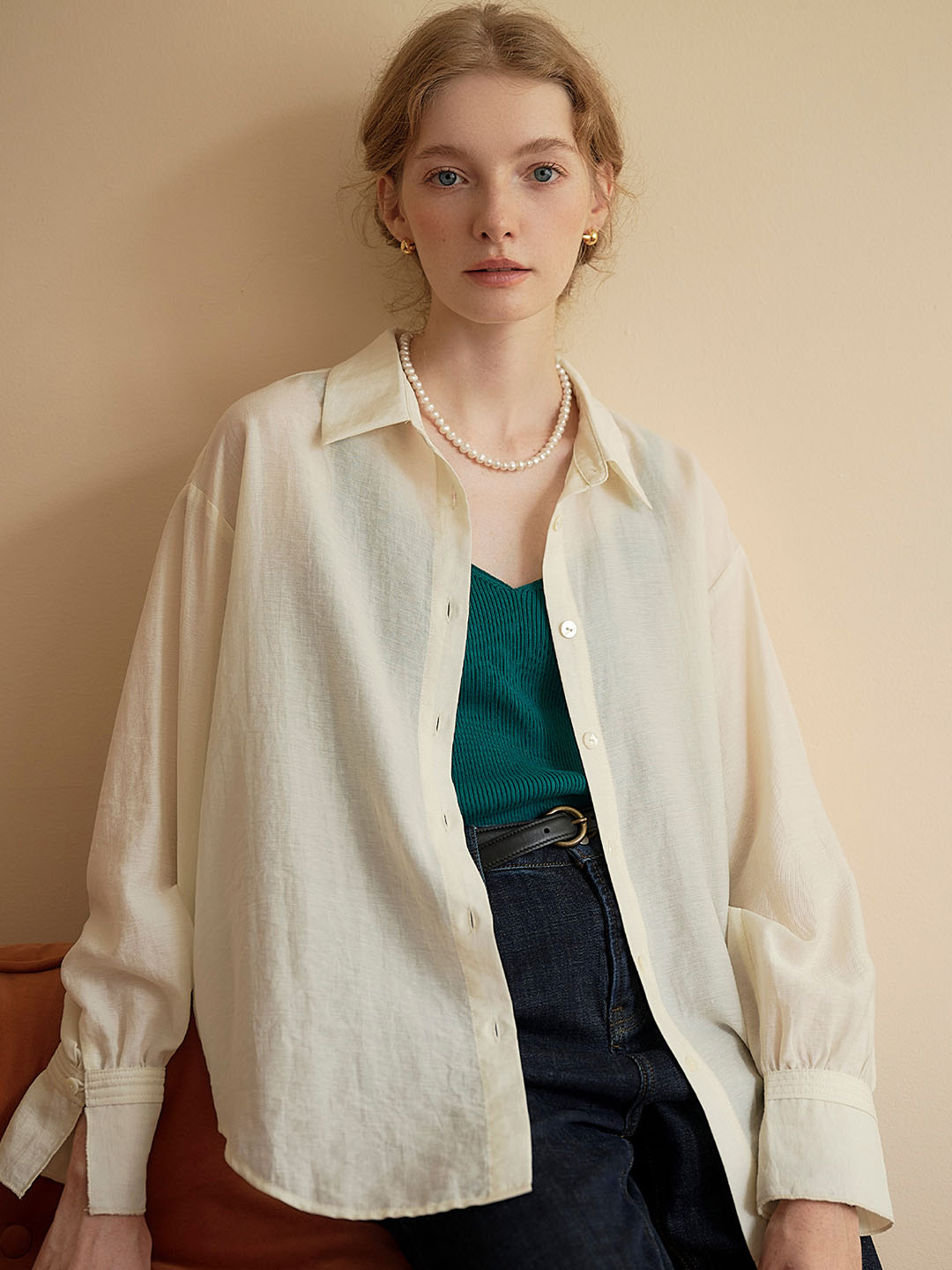 Casual All-match Side Slit Shirt